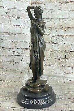14 Western Art Deco Bronze Marble Europe Woman Girl Woman Fair Sculpture