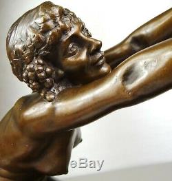1910/1920 L Alliot Rare Statue Sculpture Art Deco Bronze Nymph Woman Nude Satyr