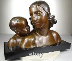 1910/1920 Lucky Gori Gr Statue Sculpture Ep Art Nouveau/Deco Bronze Woman