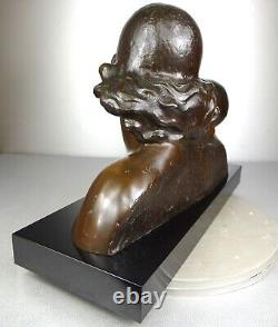 1910/1920 Lucky Gori Gr Statue Sculpture Ep Art Nouveau/Deco Bronze Woman