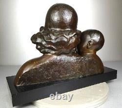 1910/1920 Lucky Gori Gr Statue Sculpture Ep Art Nouveau/Deco Bronze Woman