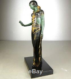 1920/1930 G Van De Voorde Rare Beautiful Statue Sculpture Ep Art Deco Woman Elegant