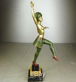 1920/1930 H Molins Grd Statue Sculpture Art Deco Dancer Female Nude Orientalist