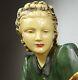 1920/1930 Menneville Grd Statue Sculpture Chryselephantine Art Deco Woman Chevre