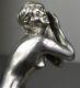 1920/1930 Superb Silvered Bronze Art Deco Nude Dancer Woman Statue Sculpture