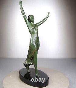 1920/1930 Ugo Cipriani Spb Statue Sculpture Ep. Art Deco Dancing Woman Walking