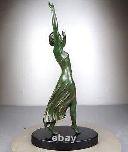 1920/1930 Ugo Cipriani Spb Statue Sculpture Ep. Art Deco Dancing Woman Walking