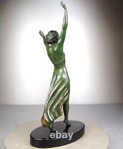 1920/1930 Ugo Cipriani Spb Statue Sculpture Ep. Art Deco Dancing Woman Walking