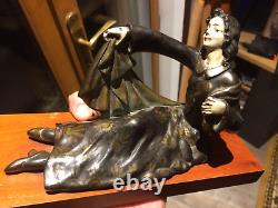 1920/30 Geo Maxim Statue Sculpture Art Deco in Regule, Woman