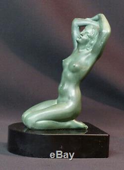1920 E Superb Statue Metal Sculpture Art Nouveau Deco 19cm1.4kg Stand Naked Woman