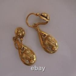 2 Earrings Gold Jewelry Jewelry Women Art Nouveau Déco France N4042