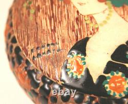 20th Bonbonnière Women's Box Signed Edmond Lahaye Art Deco Ceramic Glazed 20s