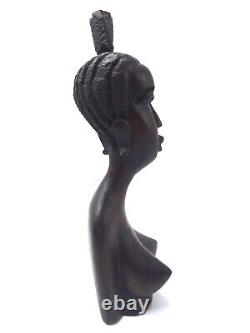 African Woman's Bust Art Deco Era In Ebony