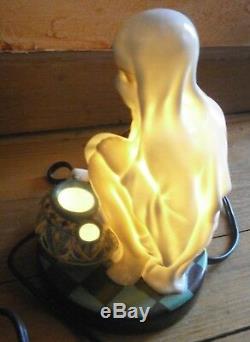 Aladin Polychrome Porcelain Night Light 30's Oriental Woman & Jar