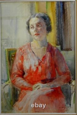 Albert Pinot, Beautiful Portrait Art Deco Young Thoughtful Woman, 300 Artprice Results