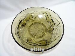 Ancient Art Deco Molded Glass Cup Naiades Nude Woman Cut Glass