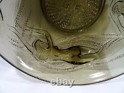 Ancient Art Deco Molded Glass Cup Naiades Nude Woman Cut Glass