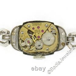Ancient Art Deco Platinum 1.16ctw Diamond Bracelet Switzerland Belvil 17j Watch