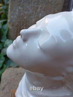 Ancient Bust of Woman Ceramic ART DECO Sculpture Statue signed era Adnet