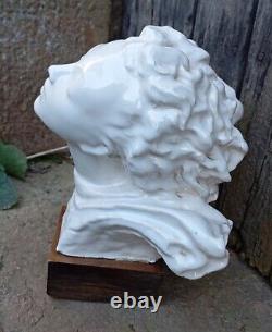 Ancient Bust of Woman Ceramic ART DECO Sculpture Statue signed era Adnet