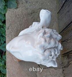 Ancient Bust of Woman Ceramic ART DECO Sculpture Statue signed era Adnet