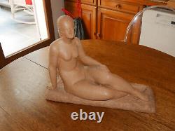 Ancient Sculpture Terracotta Bust Art Deco Naked Woman