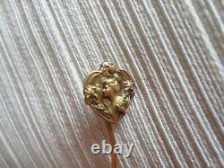 Ancient Tie Pin/or Hat Massif 18k-woman Art-deco-solid Gold