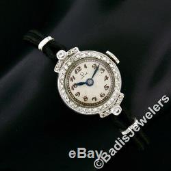 Antique Art Deco Platinum Omega. 61ctw Unique & Transitional Diamond Watch