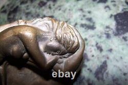 Antique Bronze Ashtray Art Deco of a Reclining Nude Woman 3.5 Kg