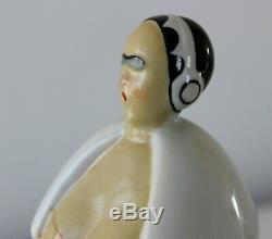 Antique Porcelain Candy Box Woman Art Deco Signed Robj