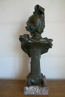 Antique Sculpture Bronze Statue Young Woman Signed H Jacobs Epoque 1900/10