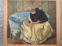 Aquatint Engraving Art Deco Woman in Armchair by Jean Gabriel Domergue (1889-1962)