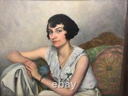 Armand Guidat Portrait Of Young Woman Brown Art Deco Nancy Hst 1932 73x92