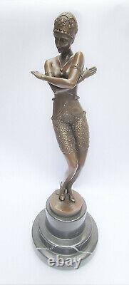 Art Deco Bronze Figure Dancer Woman
