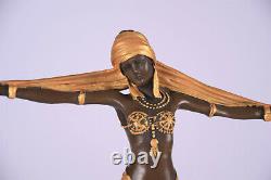 Art Deco Bronze Figure Scarf Dancer Woman with Bronze Scarf
