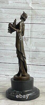 Art Deco Bronze Sculpture Figurine Woman 1920's Fashion Art Home Office