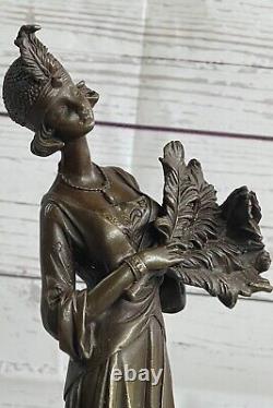 Art Deco Bronze Sculpture Figurine Woman 1920's Fashion Art Home Office