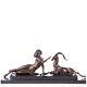 Art Deco Bronze Sculpture Woman With Antelope After Aldo Vitaleh