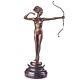 Art Deco Bronze Sculpture Of A Nude Woman With A Bow After M. Bouraine