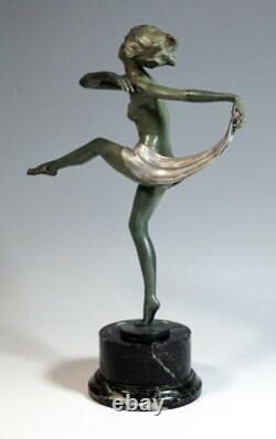 Art Deco Bronze Vienna Dancer Dancer Woman Josef Lorenzl Um 1925 H37 CM