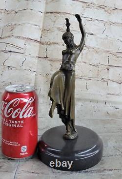 Art Deco Bronze Woman Signed Chiparus Museum Quality on Marble Base Figurine