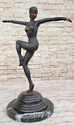 Art Deco Chiparus Female Dancer Sculpture with Two Tone Patina