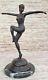 Art Deco Chiparus Female Dancer Sculpture With Two Tone Patina