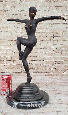 Art Deco Chiparus Female Dancer Sculpture with Two Tone Patina