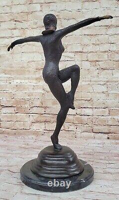 Art Deco Chiparus Female Dancer Sculpture with Two Tone Patina