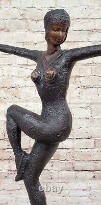 Art Deco Chiparus Female Dancer Sculpture with Two Tone Patina