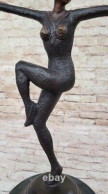 Art Deco Chiparus Female Dancer Sculpture with Two Tone Patina