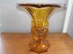 Art Deco Cornet Coupe With Molded Pressed Glass Female Statuettes. Height 23 Cm. Rare.