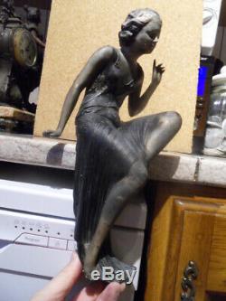 Art Deco Deco Design Elegant Woman Comes Statue Pendulum Uriano Cipriani