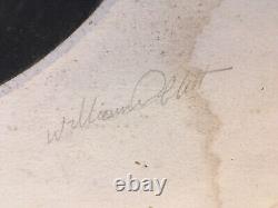 Art Deco Engraving Signed by William Ablett Portrait of a Sensual Woman 19th Century Fashion